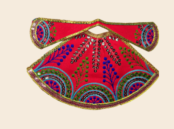 Decorative red garment with intricate patterns